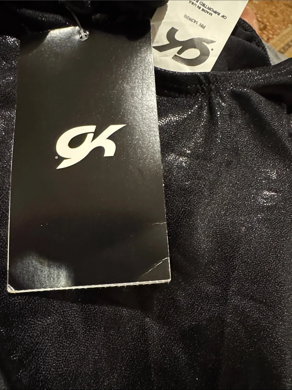 NWT GK Elite Girls Black Mystique Tank Sleeveless One-Piece Leotard Dance
